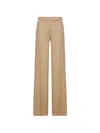 Max Mara Big Pleated Linen Wide-leg Pants In Brown