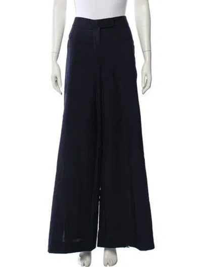 Pre-owned Max Mara Wide Leg Pants In Blue