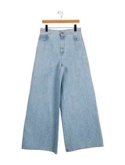 Pre-owned Max Mara Wide Leg Pants In Blue