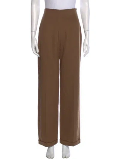 Pre-owned Max Mara Wide Leg Pants In Brown