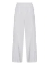 Max Mara Rio High-rise Cotton-blend Wide-leg Pants In White