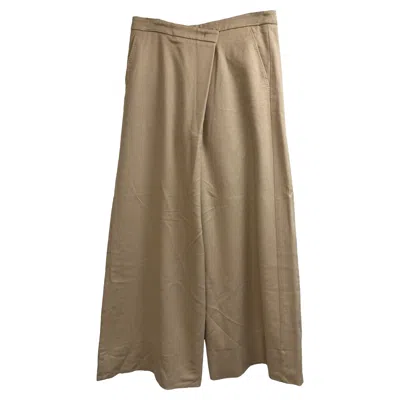 Max Mara Wide Leg Pants In Beige Camel In Nude