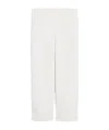 Max Mara Wide-leg Pants In Linen And Cotton Basketweave Fabric In Beige