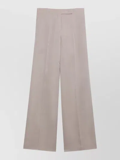 Max Mara Wide Leg Pants Pleated Front Belt Loops In Pink
