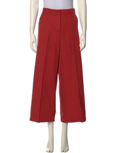 Pre-owned Max Mara Wide Leg Pants In Red
