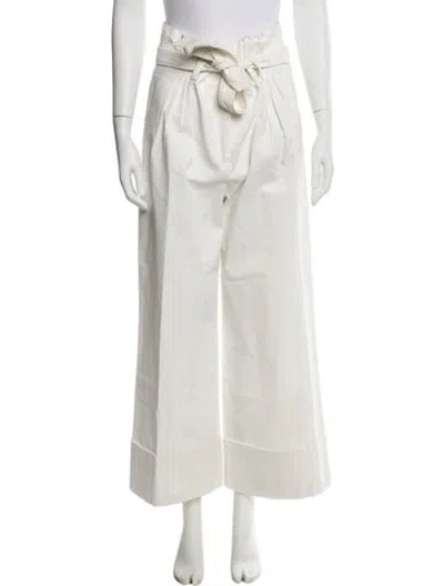 Pre-owned Max Mara Wide Leg Pants In White