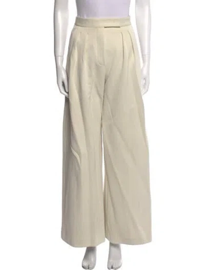 Pre-owned Max Mara Wide Leg Pants In White