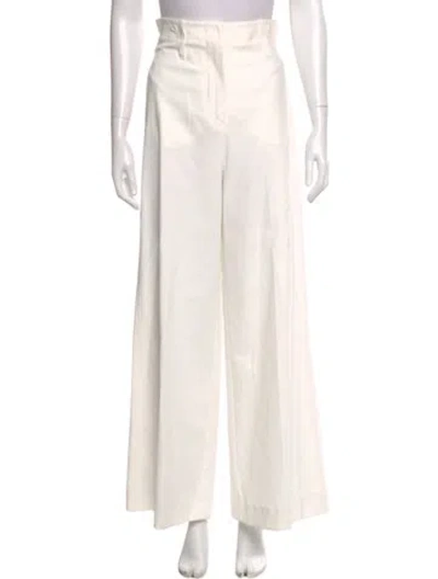 Pre-owned Max Mara Wide Leg Pants In White