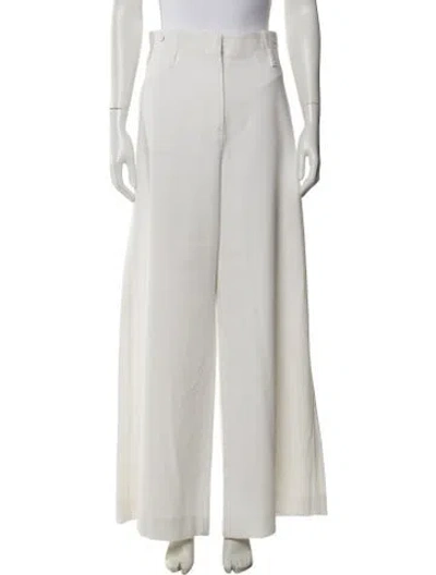 Pre-owned Max Mara Wide Leg Pants In White