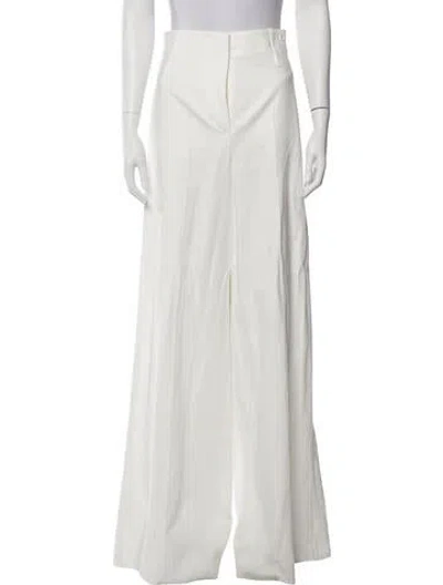 Pre-owned Max Mara Wide Leg Pants In White