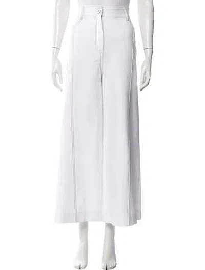 Pre-owned Max Mara Wide Leg Pants In White
