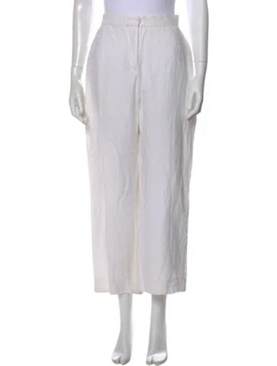 Pre-owned Max Mara Wide Leg Pants In White