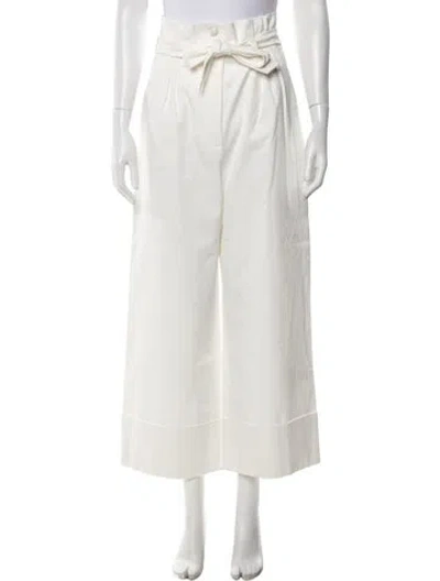 Pre-owned Max Mara Wide Leg Pants In White