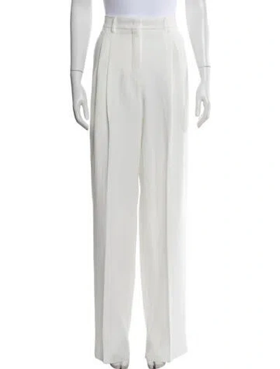 Pre-owned Max Mara Wide Leg Pants In White