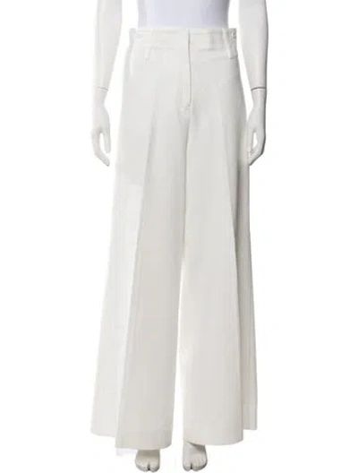 Pre-owned Max Mara Wide Leg Pants In White