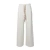 Max Mara Wide-leg Pants With High Waist And Drawstring Closure In White