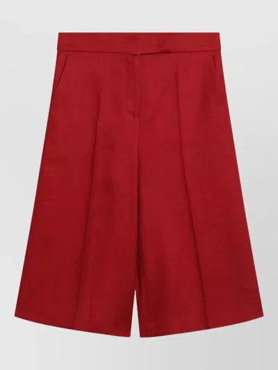 Max Mara Wide Leg Pleated Pants Belt Loops Pockets In Brown