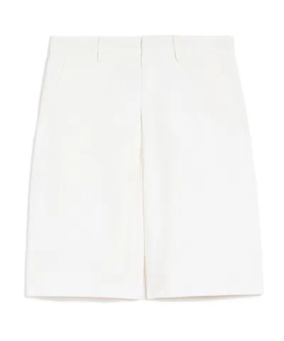 Max Mara Wide Leg Shorts In White