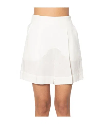Max Mara Wide Leg Shorts In White