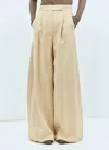 Max Mara Avoriaz Cotton Double Canvas Wide Pants In Beige