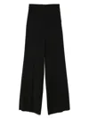 Max Mara Wide-leg Tailored Pants With Clean Waistband In Black