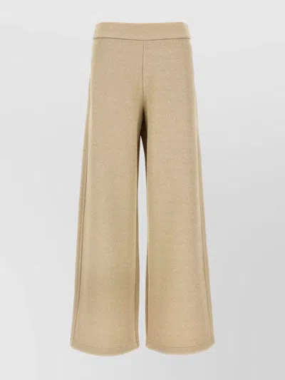 MAX MARA WIDE-LEG TEXTURED FABRIC PANTS WITH ELASTIC WAISTBAND