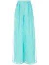 Max Mara Acetate Blend High Waist Wide-leg Pants In 蓝色
