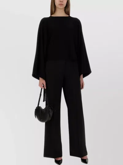 Max Mara Wide Leg Trousers And Pockets In Black