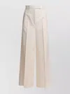 Max Mara Wide Leg Trousers Featuring Belt Loops In Neutral