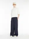 Max Mara Wide-leg Trousers In Jersey In Navy