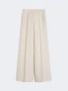 Max Mara High Waist Wide Leg Pleated Trousers In Neutral
