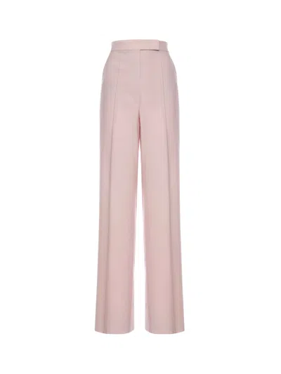 Max Mara Wide-leg Trousers In Mohair And Silk In Pink