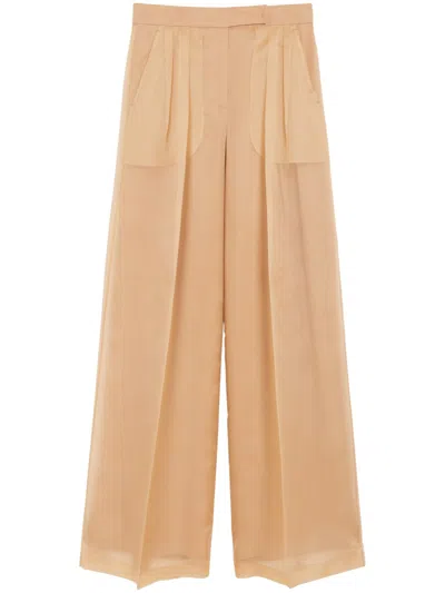 MAX MARA MAX MARA WIDE-LEG TROUSERS IN SHEER ORGANZA WITH PLEATED DETAILING