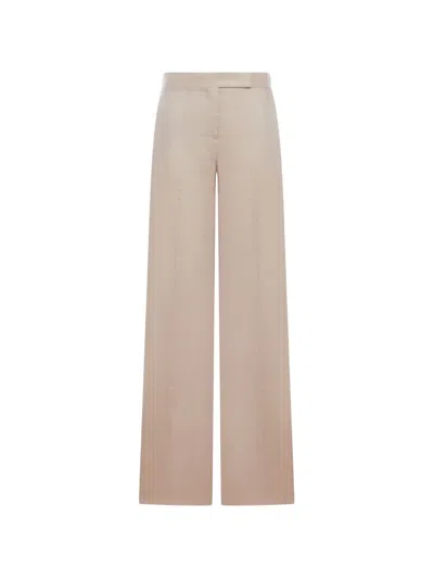 Max Mara Silk Rasoio Trousers In Neutral