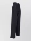 Max Mara Wide Leg Trousers Pleated Front In Black