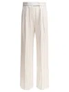 Max Mara Clarion Pinstriped Straight-leg Pants In White