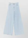 Max Mara Wide-leg High-waisted Light Blue Denim Trousers In Blue