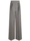 Max Mara Wide-leg Trousers With Crinkled Texture In Gray