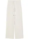 Max Mara Wide-leg Trousers With Drawstring Waist And Side Pockets In Gray