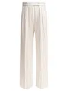 Max Mara Wide-leg Trousers With High-rise Waist In Gray
