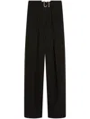 Max Mara Wide-leg Trousers With High Waist And Belt Detail In Black