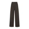 Max Mara Wide-leg Trousers With High Waist And Checkered Pattern In Brown