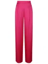 Max Mara Wide-leg Trousers With High Waist And Subtle Pleats In Pink