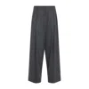 Max Mara Wide-leg Trousers With High Waist In Gray
