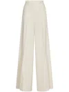 Max Mara High Waist Wide Leg Trousers With Pleats In White