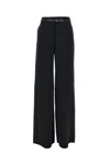 Max Mara Jez Wide-leg Cady Trousers With Belt In Black