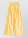 Max Mara Wide-leg Trousers With Shiny Finish And Elastic Waistband In Neutral