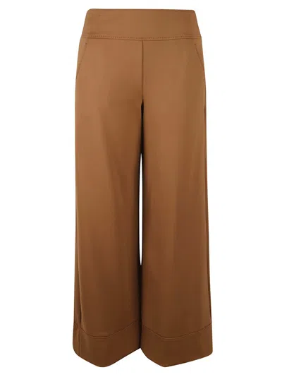 Max Mara Wide-leg Trousers With Tailored Finish In Brown