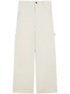 Max Mara Wide-leg Trousers With Utility Pockets And Versatile Belt Loops In White