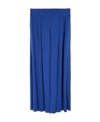 Max Mara Wide-leg Tuxedo Trousers In Blue